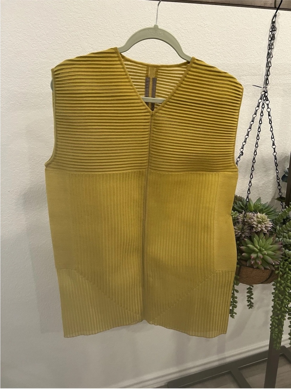Rick Owens Sleeveless Ribbed Knit Tank Top - Mustard